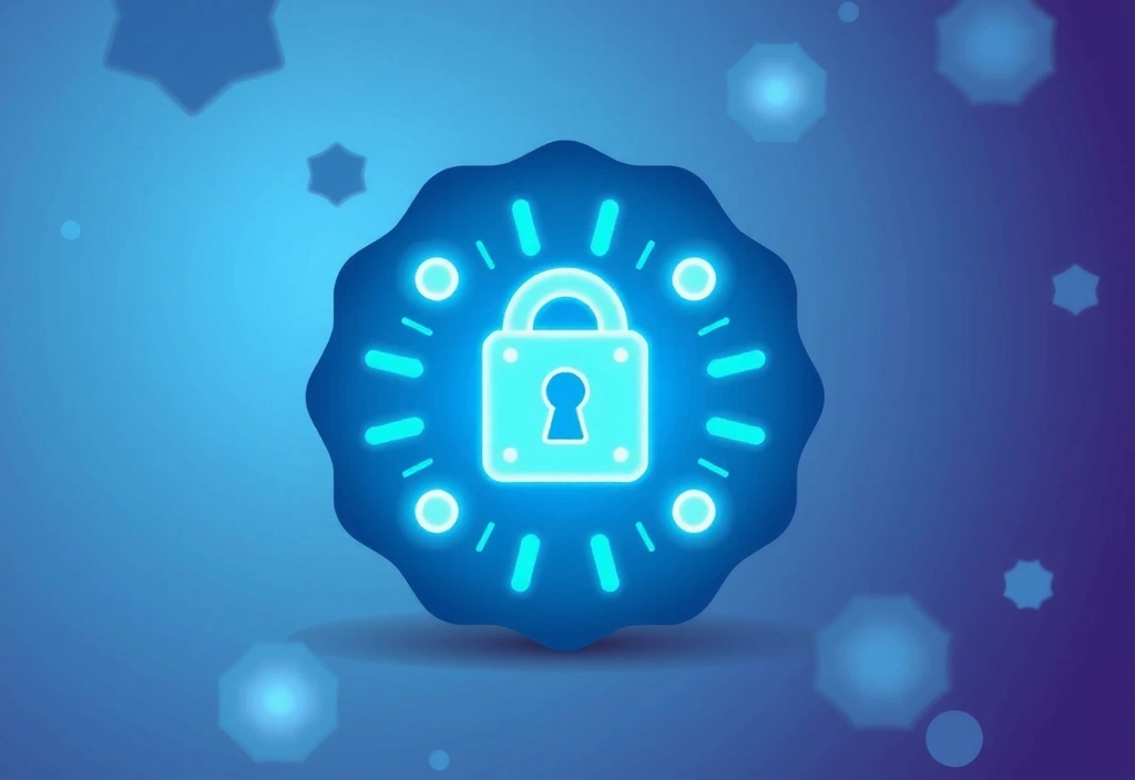 Ilustración de una galleta digital con un candado, simbolizando la seguridad y privacidad de las cookies.